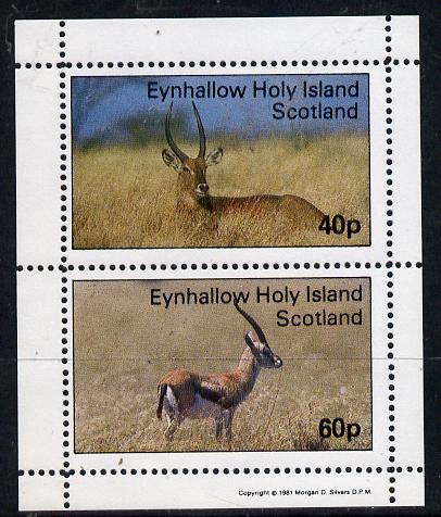 Eynhallow 1981 Deer perf  set of 2 values (40p & 60p) unmounted mint, stamps on , stamps on  stamps on animals    deer