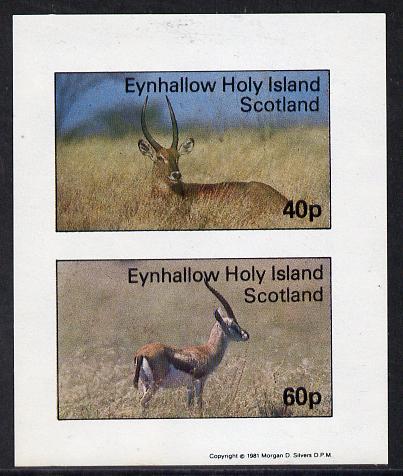 Eynhallow 1981 Deer imperf  set of 2 values (40p & 60p) unmounted mint, stamps on , stamps on  stamps on animals    deer