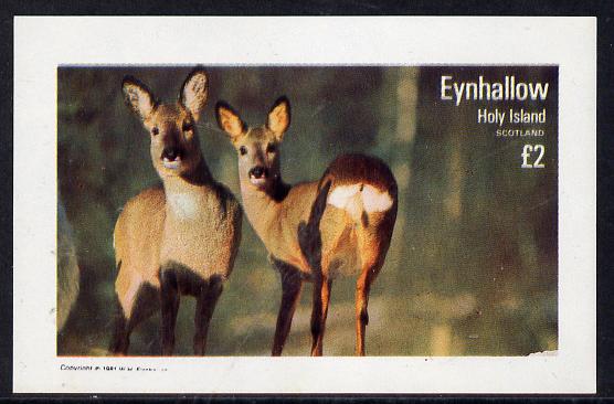 Eynhallow 1981 Deer imperf deluxe sheet (Â£2 value) unmounted mint, stamps on , stamps on  stamps on animals    deer