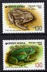 South Korea 1995 Protection of Wildlife - 2nd series (Frog & Toad) perf set of 2 unmounted mint, SG 2143-4, stamps on , stamps on  stamps on animals, stamps on  stamps on frogs, stamps on  stamps on toads