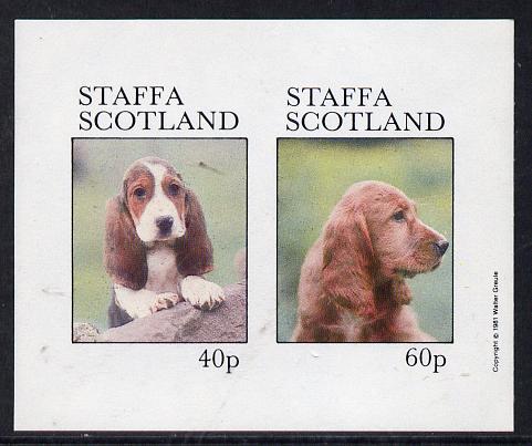 Staffa 1981 Dogs imperf  set of 2 values (40p & 60p) unmounted mint, stamps on , stamps on  stamps on animals    dogs    basset    cocker