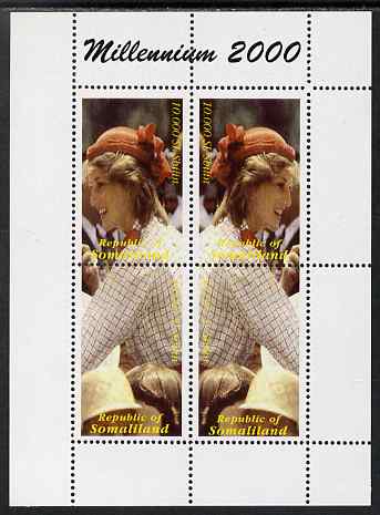 Somaliland 2000 Millennium 2000 - Princess Diana perf sheetlet containing 4 values unmounted mint. Note this item is privately produced and is offered purely on its thema..., stamps on personalities, stamps on diana, stamps on royalty