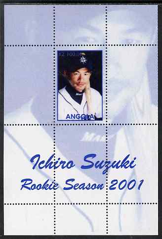 Angola 2001 Baseball Rookie Season - Ichiro Suzuki perf s/sheet unmounted mint. Note this item is privately produced and is offered purely on its thematic appeal, stamps on personalities, stamps on sport, stamps on baseball
