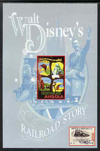 Angola 1999 Walt Disney's Railroad Story #1 imperf s/sheet unmounted mint, stamps on personalities, stamps on films, stamps on cinema, stamps on movies, stamps on disney, stamps on railways