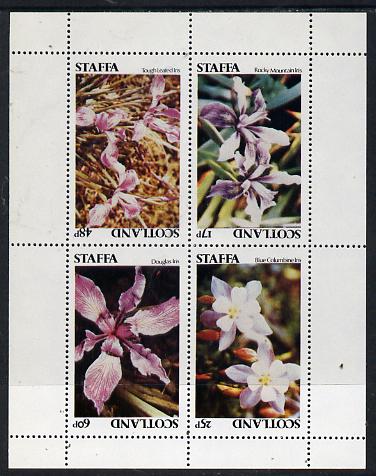 Staffa 1979 Irises perf  set of 4 values (17p to 60p) unmounted mint, stamps on , stamps on  stamps on flowers, stamps on iris