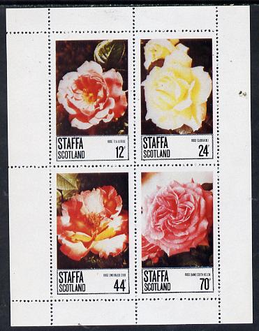 Staffa 1979 Roses #1 (Tea Lettuce, Gloria Dei etc) perf  set of 4 values (12p to 70p) unmounted mint, stamps on flowers, stamps on roses