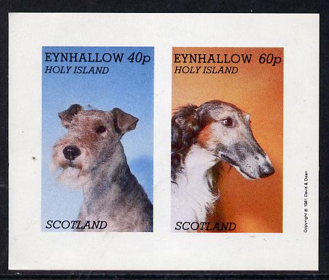 Eynhallow 1981 Dogs imperf  set of 2 values (40p & 60p) unmounted mint, stamps on , stamps on  stamps on animals    dogs     borzoi    fox-terrier