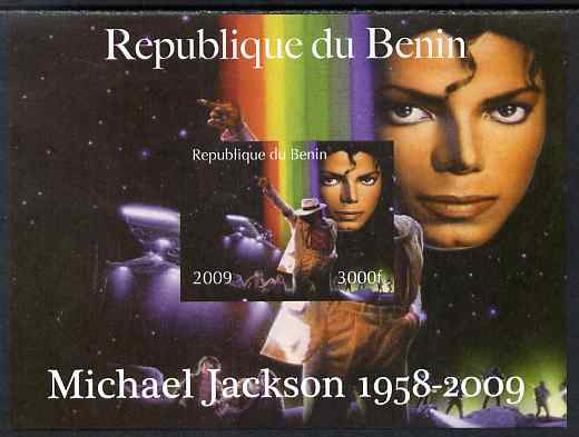 Benin 2009 Michael Jackson imperf m/sheet unmounted mint , stamps on personalities, stamps on music, stamps on pops, stamps on rock
