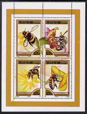 North Korea 2000 Fauna - Bees perf sheetlet containing 4 values unmounted mint SG N4020-23, stamps on , stamps on  stamps on insects, stamps on  stamps on bees, stamps on  stamps on 