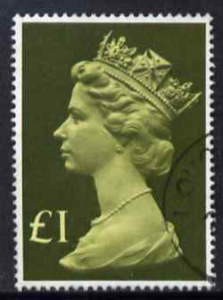 Great Britain 1977-87 Machin - Large Format £1 cds used SG 1026, stamps on , stamps on  stamps on machins