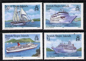 British Virgin Islands 1986 Visiting Cruise Ships set of 4 unmounted mint, SG 592-5, stamps on , stamps on  stamps on ships