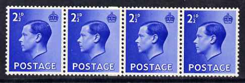 Great Britain 1936 KE8 2.5d coil-join strip of 4 unmounted mint, stamps on , stamps on  stamps on , stamps on  stamps on  ke8 , stamps on  stamps on 
