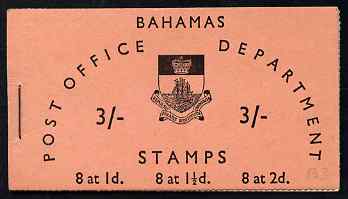 Bahamas 1965 3s booklet (pink cover) complete and fine, SG SB4, stamps on xxx