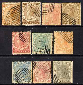 Malaya - Straits Settlements 1867 QV selection of 10 litho forgeries all 'used', stamps on , stamps on  stamps on forgery, stamps on  stamps on  qv , stamps on  stamps on forger, stamps on  stamps on forgeries