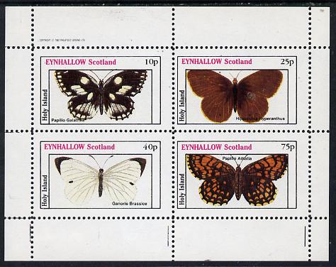 Eynhallow 1982 Butterflies (Papilio Galathea etc) perf  set of 4 values (10p to 75p) unmounted mint, stamps on butterflies