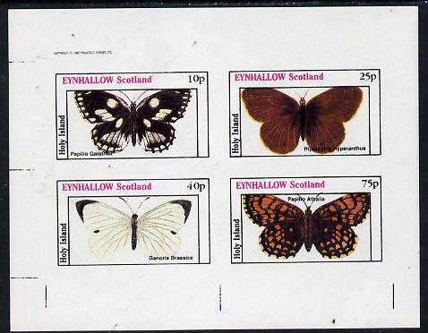 Eynhallow 1982 Butterflies (Papilio Galathea etc) imperf  set of 4 values (10p to 75p) unmounted mint, stamps on , stamps on  stamps on butterflies