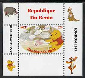 Benin 2009 Pooh Bear & Olympics #03 individual perf deluxe sheet unmounted mint. Note this item is privately produced and is offered purely on its thematic appeal, stamps on , stamps on  stamps on films, stamps on  stamps on cinema, stamps on  stamps on movies, stamps on  stamps on bears, stamps on  stamps on fairy tales, stamps on  stamps on olympics