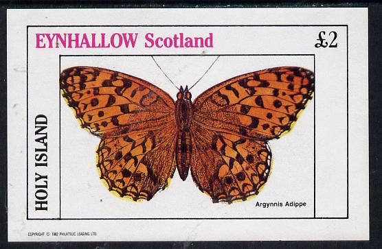 Eynhallow 1982 Butterflies (Argynnis Adippe) imperf deluxe sheet (£2 value) unmounted mint, stamps on butterflies