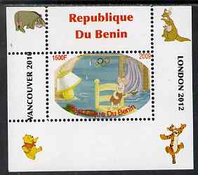 Benin 2009 Pooh Bear & Olympics #07 individual perf deluxe sheet unmounted mint. Note this item is privately produced and is offered purely on its thematic appeal, stamps on films, stamps on cinema, stamps on movies, stamps on bears, stamps on fairy tales, stamps on olympics