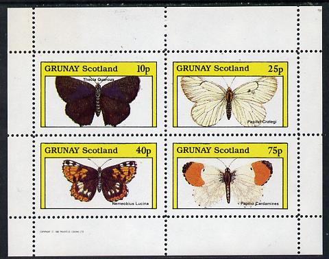 Grunay 1982 Butterflies (Thecla Quercus etc) perf  set of 4 values (10p to 75p) unmounted mint, stamps on , stamps on  stamps on butterflies