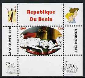 Benin 2009 Disney's 101 Dalmations & Olympics #02 individual perf deluxe sheet unmounted mint. Note this item is privately produced and is offered purely on its thematic appeal, stamps on films, stamps on cinema, stamps on movies, stamps on fairy tales, stamps on olympics, stamps on disney, stamps on dogs