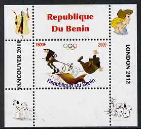 Benin 2009 Disneys 101 Dalmations & Olympics #04 individual perf deluxe sheet unmounted mint. Note this item is privately produced and is offered purely on its thematic a..., stamps on films, stamps on cinema, stamps on movies, stamps on fairy tales, stamps on olympics, stamps on disney, stamps on dogs