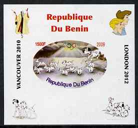 Benin 2009 Disney's 101 Dalmations & Olympics #06 individual imperf deluxe sheet unmounted mint. Note this item is privately produced and is offered purely on its thematic appeal, stamps on films, stamps on cinema, stamps on movies, stamps on fairy tales, stamps on olympics, stamps on disney, stamps on dogs