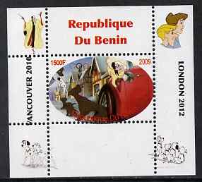 Benin 2009 Disney's 101 Dalmations & Olympics #07 individual perf deluxe sheet unmounted mint. Note this item is privately produced and is offered purely on its thematic appeal, stamps on films, stamps on cinema, stamps on movies, stamps on fairy tales, stamps on olympics, stamps on disney, stamps on dogs