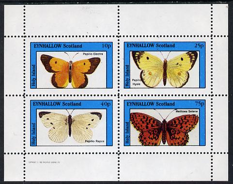 Eynhallow 1982 Butterflies (Papilio Electra) perf  set of 4 values (10p to 75p) unmounted mint, stamps on butterflies