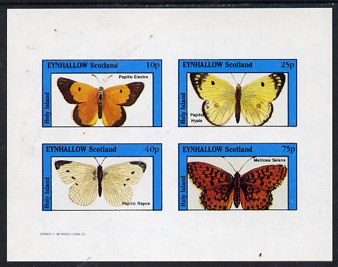 Eynhallow 1982 Butterflies (Papilio Electra) imperf  set of 4 values (10p to 75p) unmounted mint, stamps on , stamps on  stamps on butterflies