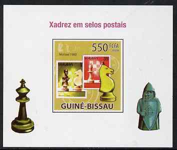 Guinea - Bissau 2009 Chess on Stamps #02 individual imperf deluxe sheet unmounted mint. Note this item is privately produced and is offered purely on its thematic appeal, stamps on , stamps on  stamps on chess, stamps on  stamps on stamponstamp