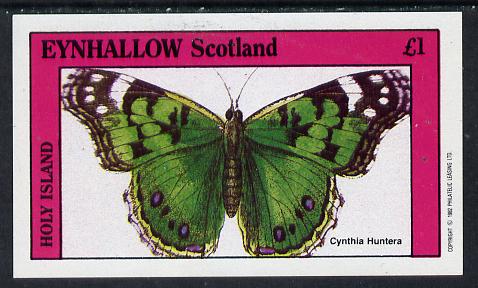 Eynhallow 1982 Butterflies (Cynthia Huntera) imperf souvenir sheet (Â£1 value) unmounted mint, stamps on butterflies