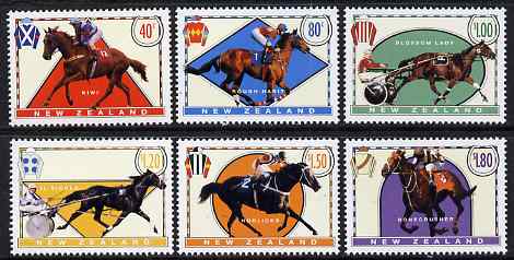 New Zealand 1996 Famous Race Horses perf set of 6 unmounted mint, SG 1945-50, stamps on sport, stamps on horses, stamps on horse racing