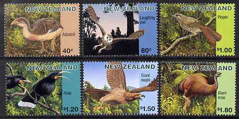 New Zealand 1996 Extinct Birds perf set of 6 unmounted mint, SG 2028-33, stamps on , stamps on  stamps on birds, stamps on  stamps on dinosaurs