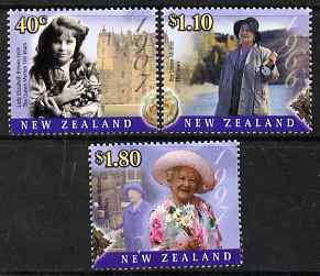 New Zealand 2000 Queen Mother's 100th Birthday perf set of 3 unmounted mint SG 2343-45, stamps on , stamps on  stamps on royalty, stamps on  stamps on queen mother, stamps on  stamps on 