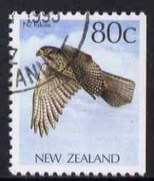 New Zealand 1988-95 NZ Falcon 80c from Native Birds def set fine used, SG 1467a, stamps on , stamps on  stamps on birds, stamps on  stamps on birds of prey, stamps on  stamps on falcons