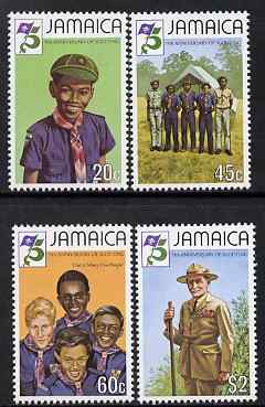 Jamaica 1982 75th Anniversary of Scouting perf set of 4 unmounted mint, SG 546-9, stamps on scouts