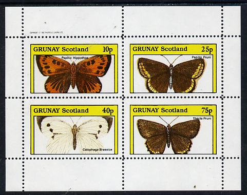 Grunay 1982 Butterflies (Papilio Hippothoe) perf  set of 4 values (10p to 75p) unmounted mint, stamps on , stamps on  stamps on butterflies