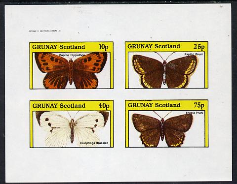 Grunay 1982 Butterflies (Papilio Hippothoe) imperf  set of 4 values (10p to 75p) unmounted mint, stamps on butterflies