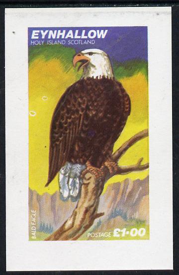 Eynhallow 1977 Bald Eagle imperf souvenir sheet (Â£1 value) unmounted mint, stamps on birds, stamps on birds of prey