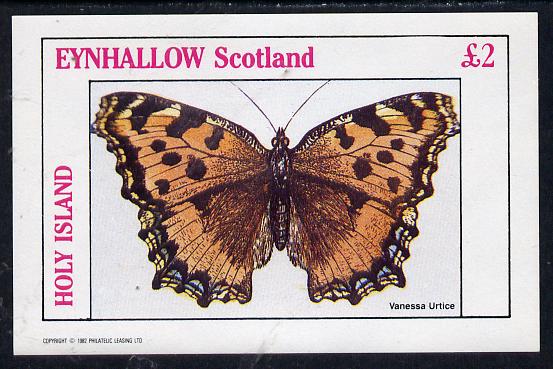 Eynhallow 1982 Butterflies (Vanessa Urtice) imperf deluxe sheet (£2 value) unmounted mint, stamps on butterflies