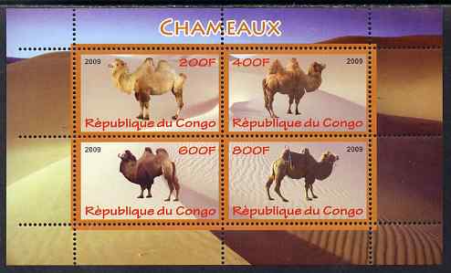 Congo 2009 Camels perf sheetlet containing 4 values unmounted mint, stamps on , stamps on  stamps on animals, stamps on  stamps on camels