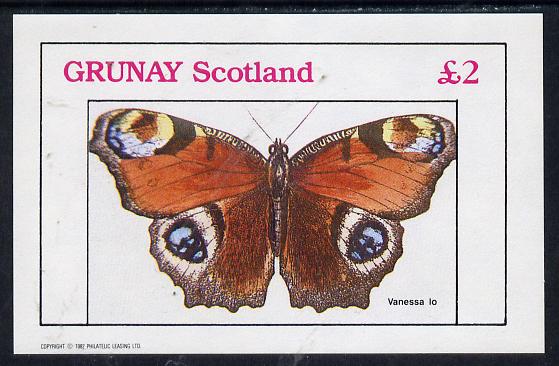 Grunay 1982 Butterflies (Vanessa Lo) imperf deluxe sheet (£2 value) unmounted mint, stamps on butterflies