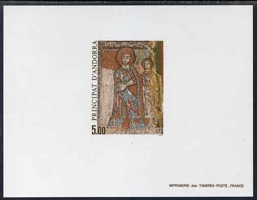 Andorra - French 1985 Pre-Romanesque Art 5f Epreuves de luxe card in issued colours as SG F370, stamps on , stamps on  stamps on arts, stamps on  stamps on saints