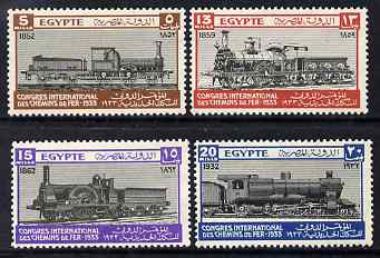 Egypt 1933 Railway Congress set of 4 fine mounted mint, SG 189-92, stamps on railways