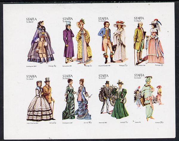 Staffa 1974 Costumes imperf  set of 8 values (0.5p to 20p) unmounted mint, stamps on , stamps on  stamps on costumes