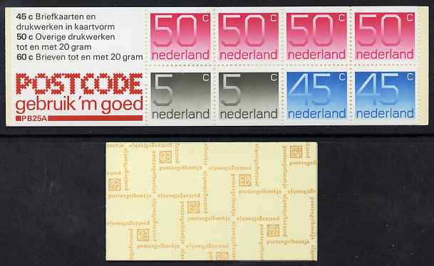 Booklet - Netherlands 1980 Numerals 3g booklet complete and fine SG SB86, stamps on 