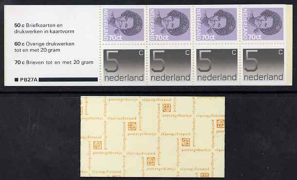 Netherlands 1982 Numeral & Beatrix 3g booklet complete and fine SG SB88, stamps on , stamps on  stamps on booklet - netherlands 1982 numeral & beatrix 3g booklet complete and fine sg sb88