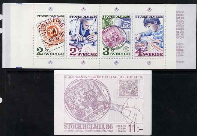 Sweden 1986 Stockholmoa 86 (Stamp Exhibition) 11k booklet complete and fine, SG SB 386, stamps on , stamps on  stamps on stamp exhibitions