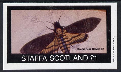 Staffa 1982 Bees (Hawkmoth) imperf souvenir sheet (£1 value) unmounted mint, stamps on insects     honey, stamps on bees